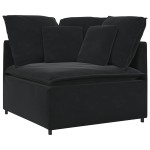 vidaXL Modul de colț pentru canapea modulară cu perne, negru, 100 cm vidaXL Modul de colț pentru canapea modulară cu perne, negru, 100 cm