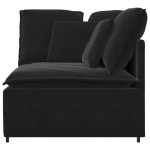 vidaXL Modul de colț pentru canapea modulară cu perne, negru, 100 cm vidaXL Modul de colț pentru canapea modulară cu perne, negru, 100 cm