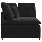 vidaXL Modul de colț pentru canapea modulară cu perne, negru, 100 cm vidaXL Modul de colț pentru canapea modulară cu perne, negru, 100 cm