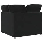 vidaXL Modul de colț pentru canapea modulară cu perne, negru, 100 cm vidaXL Modul de colț pentru canapea modulară cu perne, negru, 100 cm