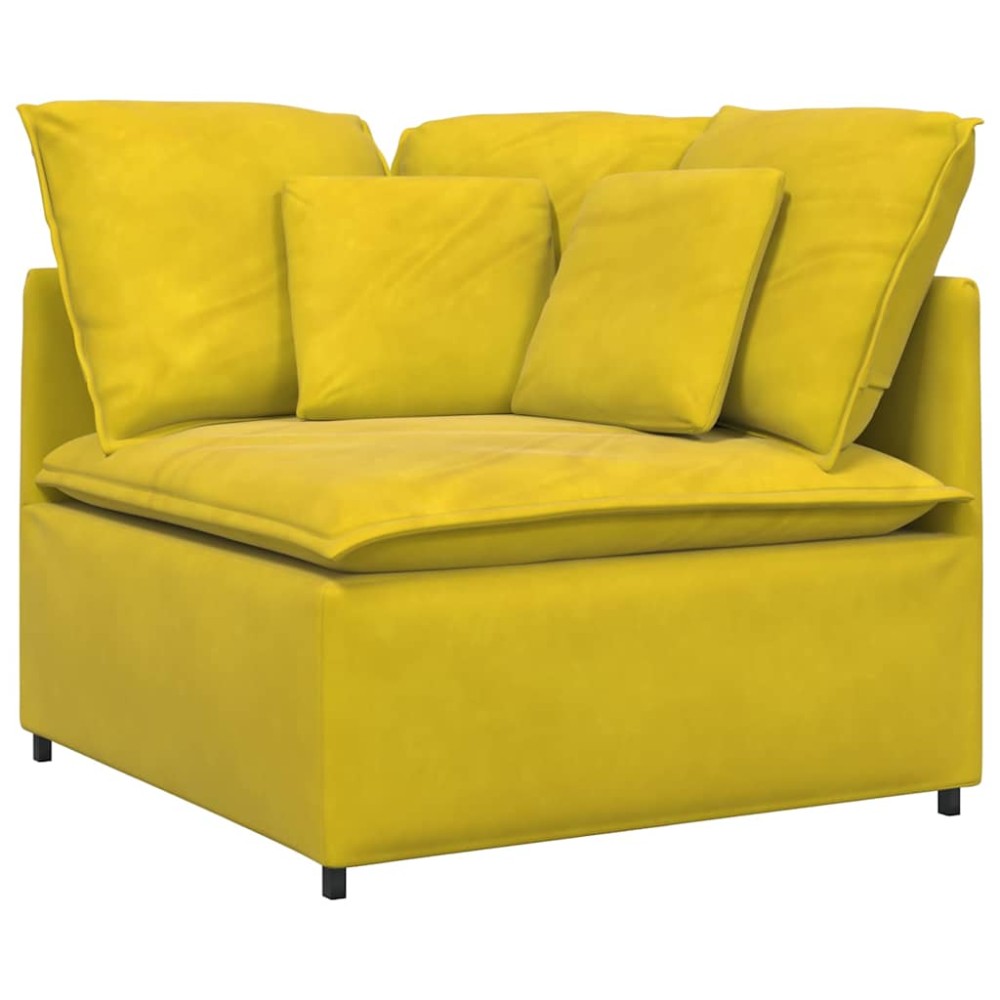 vidaXL Modul modular de colț pentru canapea cu perne, galben, 100 cm