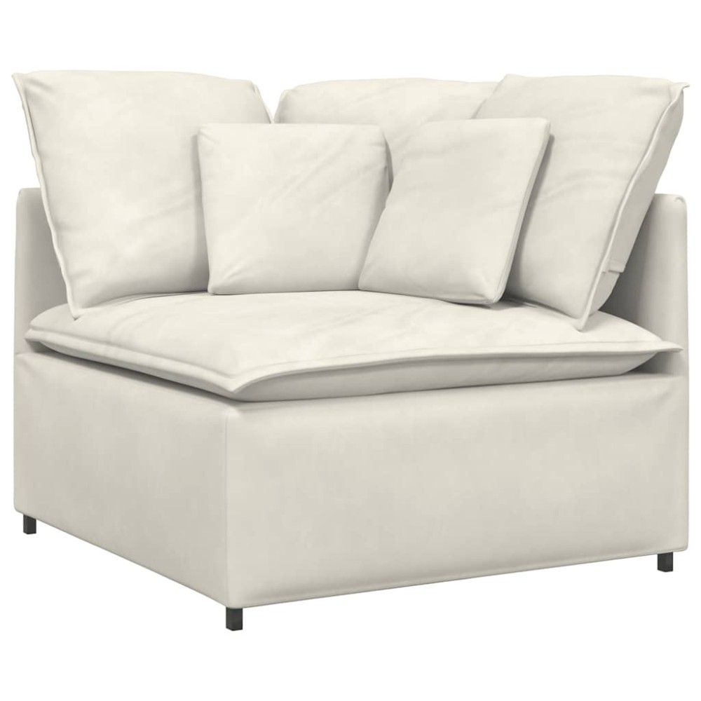 vidaXL Modul de colț pentru canapea modulară cu perne, crem, 100 cm