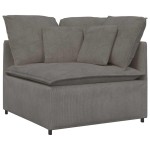 vidaXL Modul modular de colț pentru canapea cu perne gri deschis 100cm