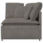 vidaXL Modul modular de colț pentru canapea cu perne gri deschis 100cm