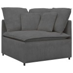 vidaXL Modul de colț pentru canapea modulară cu perne gri închis 100cm vidaXL Modul de colț pentru canapea modulară cu perne gri închis 100cm