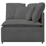 vidaXL Modul de colț pentru canapea modulară cu perne gri închis 100cm vidaXL Modul de colț pentru canapea modulară cu perne gri închis 100cm