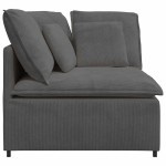 vidaXL Modul de colț pentru canapea modulară cu perne gri închis 100cm vidaXL Modul de colț pentru canapea modulară cu perne gri închis 100cm