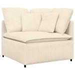 vidaXL Modul de colț pentru canapea modulară cu perne, crem, 100 cm vidaXL Modul de colț pentru canapea modulară cu perne, crem, 100 cm
