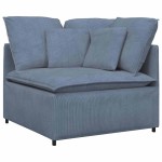 vidaXL Modul de colț pentru canapea modulară cu perne albastru 100 cm vidaXL Modul de colț pentru canapea modulară cu perne albastru 100 cm