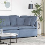 vidaXL Modul de colț pentru canapea modulară cu perne albastru 100 cm vidaXL Modul de colț pentru canapea modulară cu perne albastru 100 cm