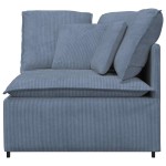 vidaXL Modul de colț pentru canapea modulară cu perne albastru 100 cm vidaXL Modul de colț pentru canapea modulară cu perne albastru 100 cm