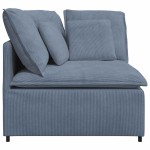 vidaXL Modul de colț pentru canapea modulară cu perne albastru 100 cm vidaXL Modul de colț pentru canapea modulară cu perne albastru 100 cm