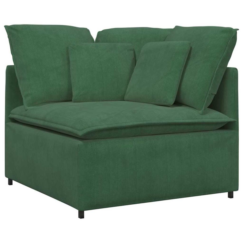 vidaXL Modul de colț pentru canapea modulară cu perne verde închis 100 cm
