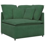 vidaXL Modul de colț pentru canapea modulară cu perne verde închis 100 cm