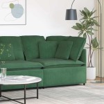 vidaXL Modul de colț pentru canapea modulară cu perne verde închis 100 cm