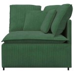 vidaXL Modul de colț pentru canapea modulară cu perne verde închis 100 cm