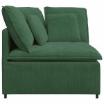 vidaXL Modul de colț pentru canapea modulară cu perne verde închis 100 cm