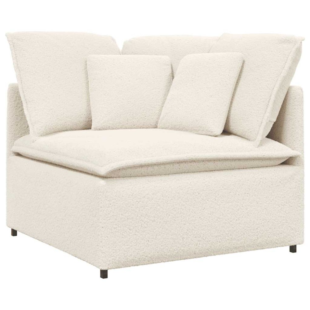 vidaXL Modul de colț pentru canapea modulară cu perne, crem, 100 cm