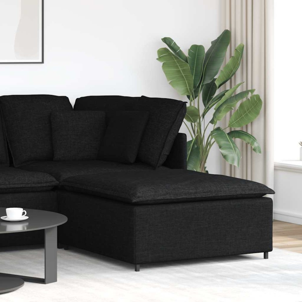 vidaXL Modul taburet modular pentru canapea, negru, 100x100x48 cm