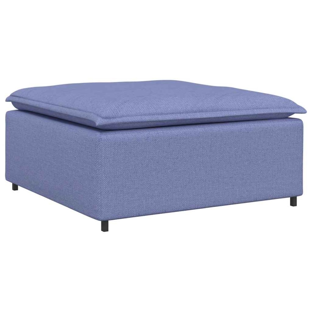 vidaXL Canapea modulară, taburet, albastru-deschis, 100x100x48 cm