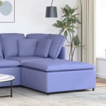vidaXL Canapea modulară, taburet, albastru-deschis, 100x100x48 cm vidaXL Canapea modulară, taburet, albastru-deschis, 100x100x48 cm