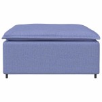 vidaXL Canapea modulară, taburet, albastru-deschis, 100x100x48 cm vidaXL Canapea modulară, taburet, albastru-deschis, 100x100x48 cm