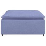 vidaXL Canapea modulară, taburet, albastru-deschis, 100x100x48 cm vidaXL Canapea modulară, taburet, albastru-deschis, 100x100x48 cm