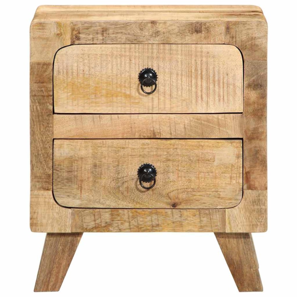 vidaXL Noptiera 2 buc 40x32x46 cm Lemn masiv Mango brut