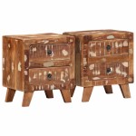 vidaXL Noptiera 2 buc 40x32x46 cm lemn masiv recuperat vidaXL Noptiera 2 buc 40x32x46 cm lemn masiv recuperat