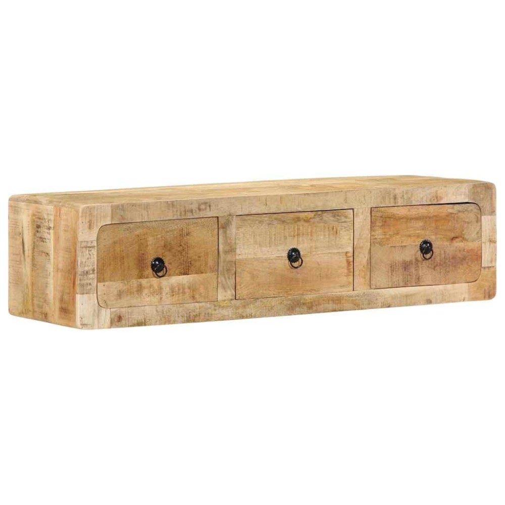 vidaXL Dulap TV montat pe perete 100x32x25 cm lemn masiv Mango brut