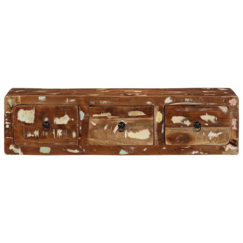 vidaXL Dulap TV montat pe perete 100x32x25 cm, lemn masiv reciclat