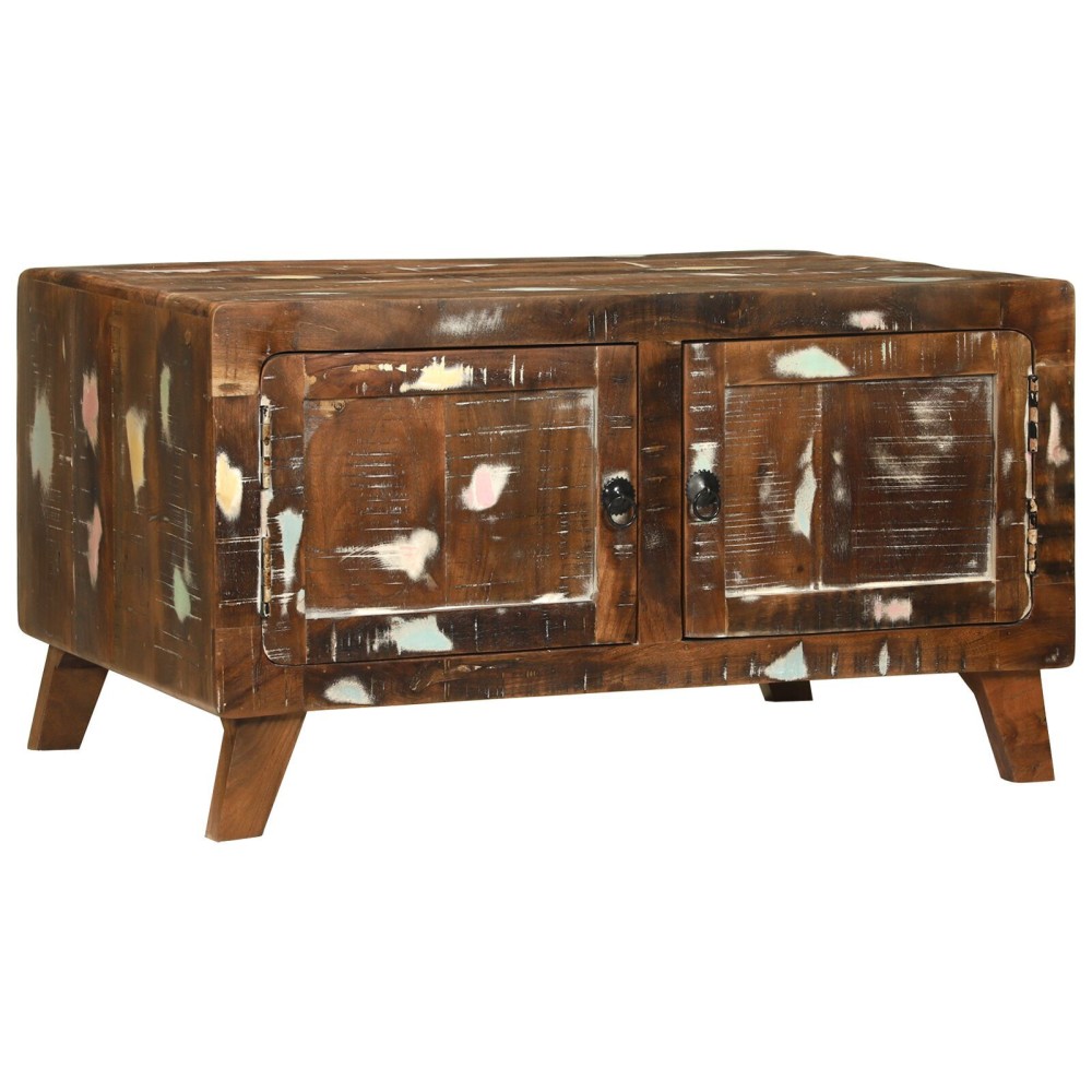 vidaXL Masă de cafea Colorată 80x54x45 cm Lemn masiv recuperat