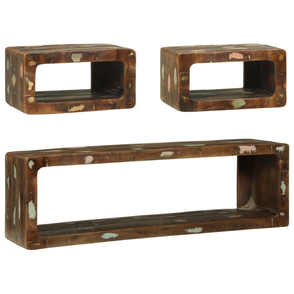 vidaXL Set cabinet TV 3 piese Multicolor Lemn masiv Reciclat