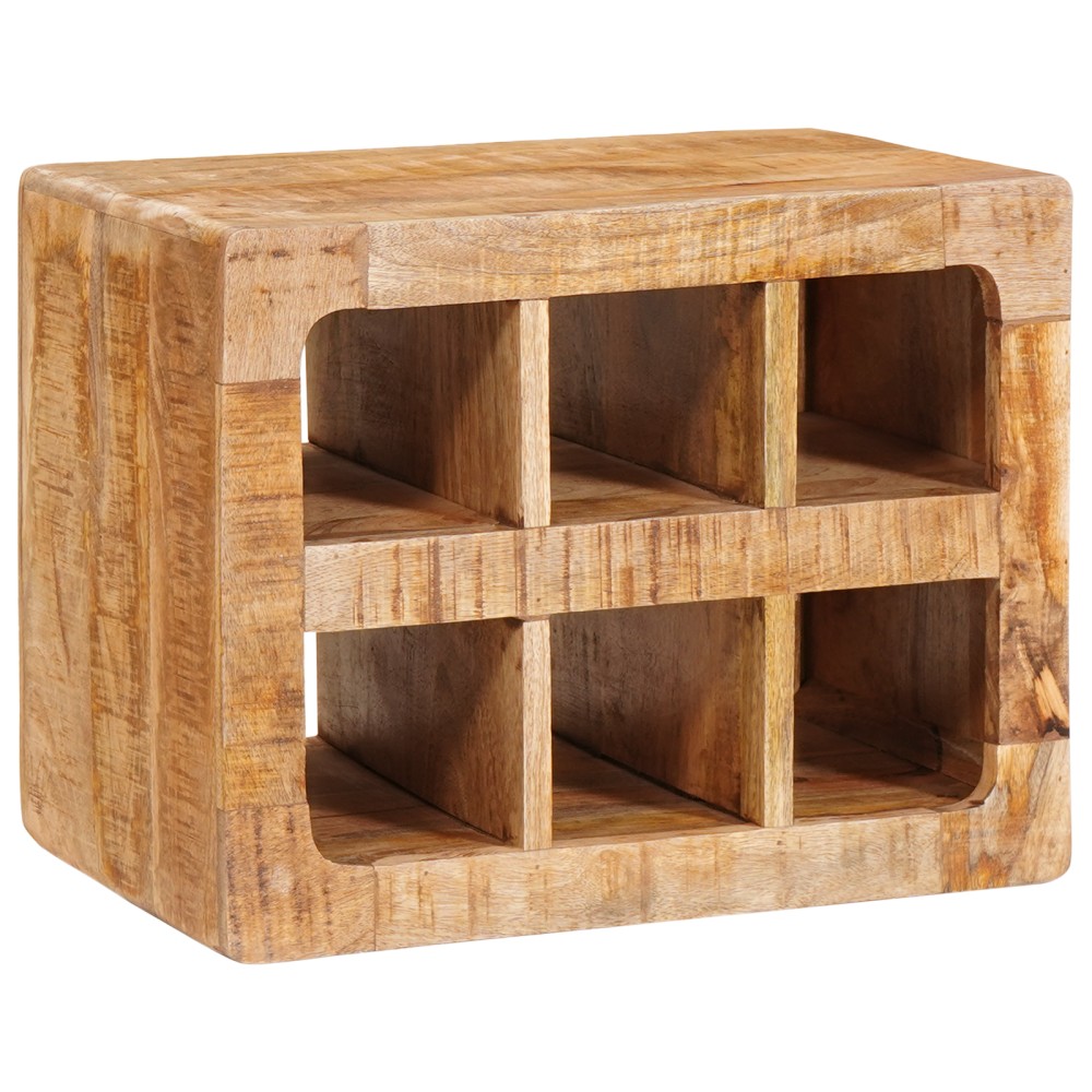vidaXL Raft pentru vin Maro 44 x 30 x 35 cm Lemn de mango solid
