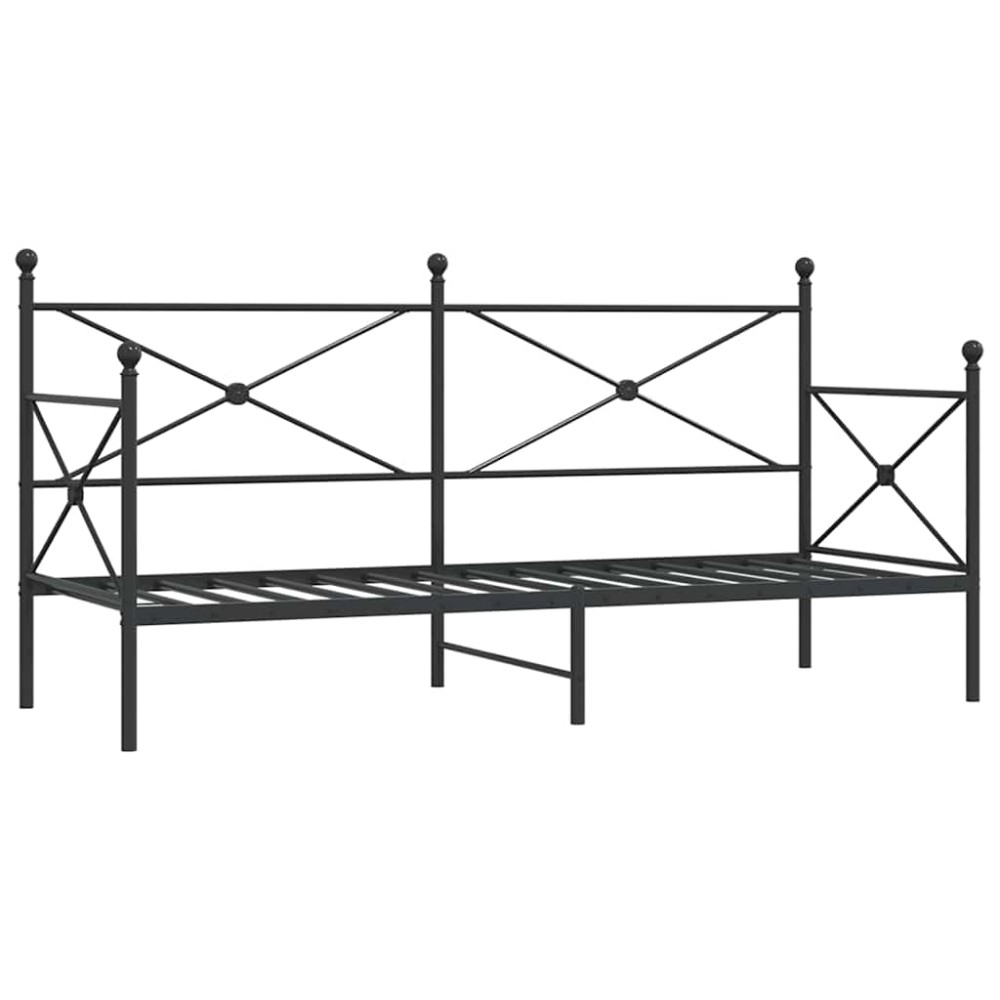 vidaXL Pat de zi fără saltea Negru 80x200 cm Oțel
