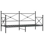 vidaXL Pat de zi fără saltea Negru 80x200 cm Oțel