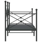 vidaXL Pat de zi fără saltea Negru 80x200 cm Oțel