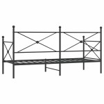 vidaXL Pat de zi fără saltea Negru 80x200 cm Oțel