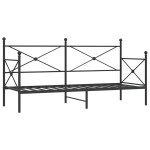 vidaXL Pat de zi fără saltea Negru 90x190 cm Oțel