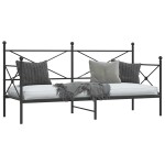 vidaXL Pat de zi fără saltea Negru 90x190 cm Oțel