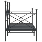 vidaXL Pat de zi fără saltea Negru 90x190 cm Oțel