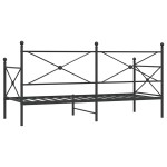 vidaXL Pat de zi fără saltea Negru 90x190 cm Oțel