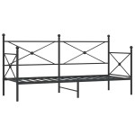 vidaXL Pat de zi fără saltea Negru 90x200 cm Oțel