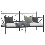 vidaXL Pat de zi fără saltea Negru 90x200 cm Oțel