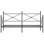 vidaXL Pat de zi fără saltea Negru 90x200 cm Oțel