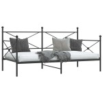 vidaXL Pat de zi fără saltea Negru 100x190 cm Oțel