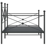 vidaXL Pat de zi fără saltea Negru 100x190 cm Oțel