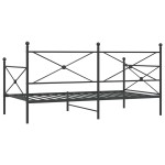 vidaXL Pat de zi fără saltea Negru 100x190 cm Oțel