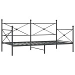vidaXL Pat de zi fără saltea Negru 100x200 cm Oțel vidaXL Pat de zi fără saltea Negru 100x200 cm Oțel