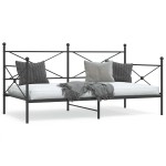 vidaXL Pat de zi fără saltea Negru 100x200 cm Oțel vidaXL Pat de zi fără saltea Negru 100x200 cm Oțel